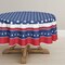 4th of July Tablecloth 70x70 Inch Round, Patriotic Memorial Day Independence Day American Flag Table Cover for Party Picnic Dinner Decor